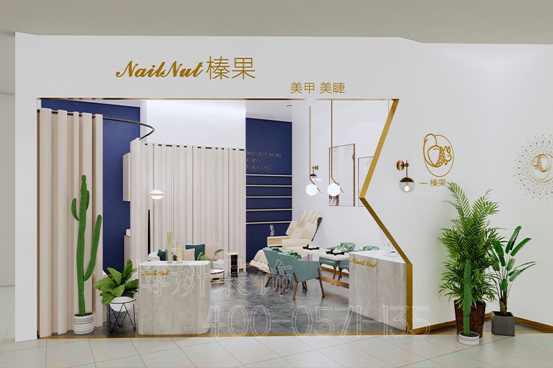 杭州美甲店装修,杭州美甲店装潢设计,杭州美甲店装修效果图,杭州装修公司